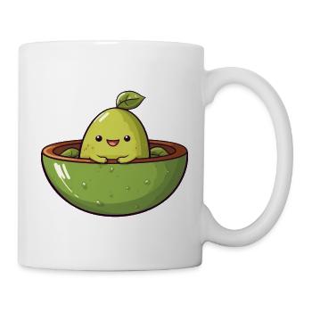 Avocado trifft auf Limette, Frisches Frucht-Design - Tasse - Weiß - Rechts