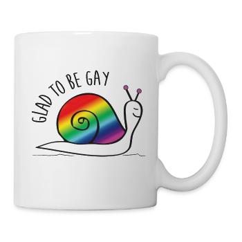 Glad to be Gay rainbow snail - Mug - white - Right