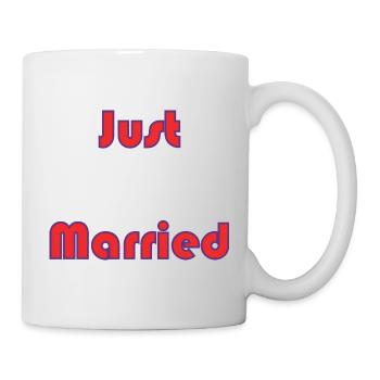 JUST MARRIED. EVJF. SAINT VALENTIN. COUPLE. LOVE - Mug blanc - blanc - Droite