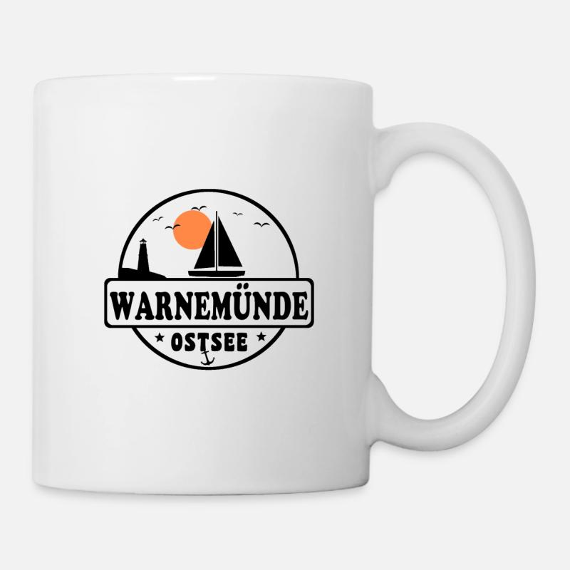 Warnemünde Segelboot - Tasse - Weiß