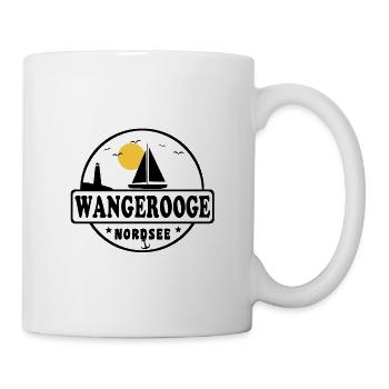 Ostsee Segelboot Leuchtturm Wangerooge - Tasse - Weiß - Rechts