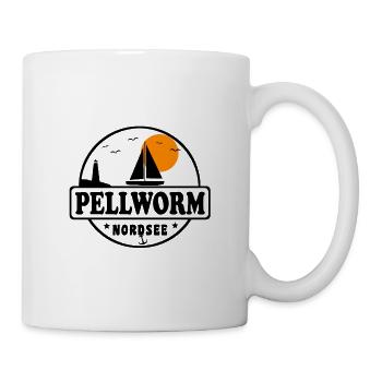Nordsee Segelboot Leuchtturm Pellworm - Tasse - Weiß - Rechts