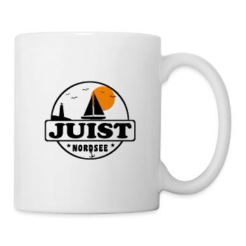 Nordsee Segelboot Leuchtturm Juist - Tasse - Weiß - Rechts