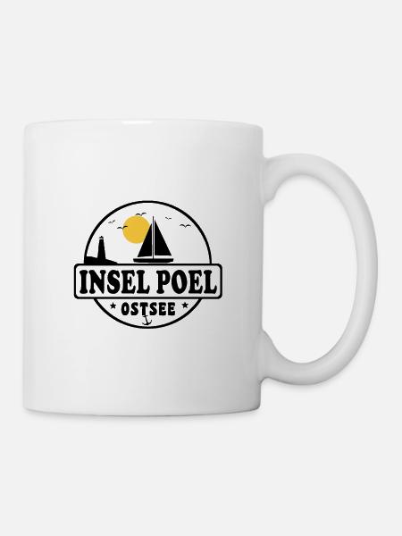 Insel Poel Ostsee Segelboot Leuchtturm - Tasse - Weiß