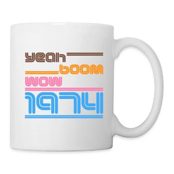 Vintage 1974 Shirt Retro yes Boom Wow - Mug - white - Right