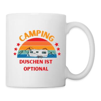 Drôle de slogan de camping. La douche est facultative - Mug blanc - blanc - Droite