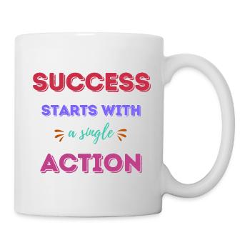 Success Starts With A Single Action - Mug - white - Right