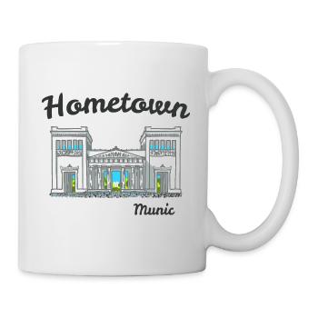 Ville natale de Munich, Bavière, Dessin à la main des propylées - Mug blanc - blanc - Droite