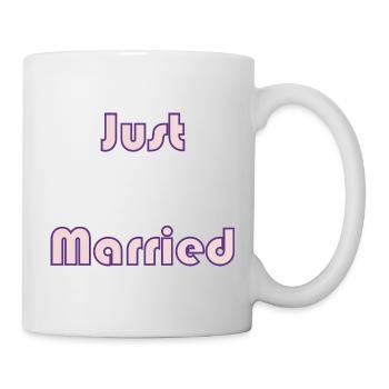 GERADE VERHEIRATET. Junggesellinnenabschied. HEILIGER VALENTINSTAG. PAAR. LIEBE - Tasse - Weiß - Rechts