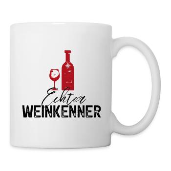 Echter Weinkenner, Rotwein Wein - Tasse - Weiß - Rechts
