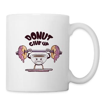 Drôle de tasse à café haltères en haltères de beignets d’haltérophilie - Mug blanc - blanc - Droite