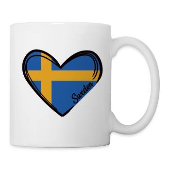 Suède - Coeur - Mug blanc - blanc - Droite