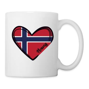 Norwegen - Herz - Tasse - Weiß - Rechts