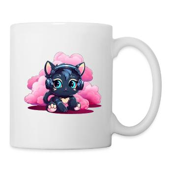 Kawaii Musik Katze - Tasse - Weiß - Rechts