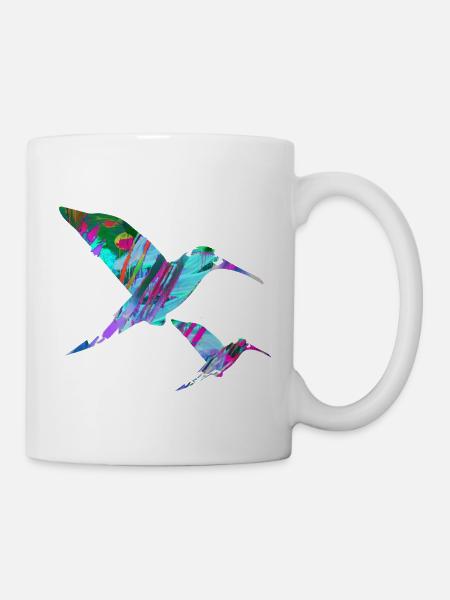Kolibri,vogel, Aquarell, Malerei, Vögel, Graffiti - Tasse - Weiß