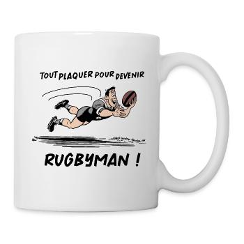 TOUT PLAQUER POUR DEVENIR RUGBYMAN ! (rugby) - Mug blanc - blanc - Droite