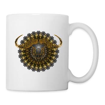 Kaleidoscope Buffalo Skull 01 - Mug - white - Right