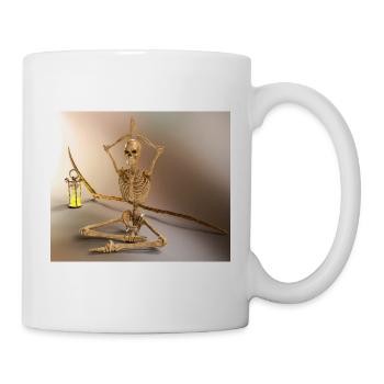 Yoga in the morning for the Grim Reaper - Mug - white - Right