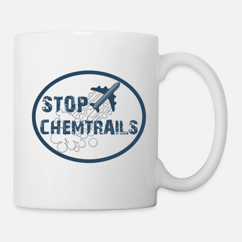 ARRÊTER LES CHEMTRAILS - Mug blanc - blanc