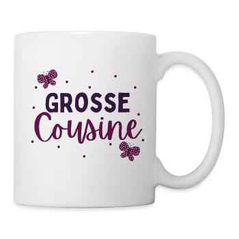 Große Cousine 2024 Loading Schmetterling Herz - Tasse - Weiß - Rechts