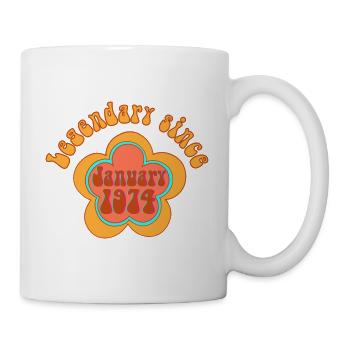 Légendaire depuis janvier 1974 anniversaire rétro né - Mug blanc - blanc - Droite