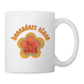 Légendaire depuis mai 1974 anniversaire rétro né - Mug blanc - blanc - Droite