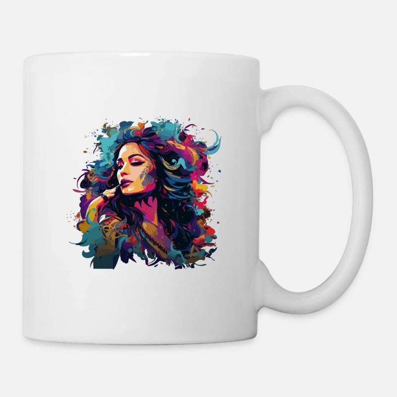 Frau mit Lippenstift - Tasse - Weiß