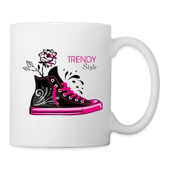 Des baskets stylées et tendance - Mug blanc - blanc - Droite
