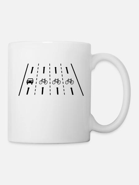 Cycling in the fast lane - vector - Mug - white