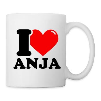 I love anja Vorname - Tasse - Weiß - Rechts
