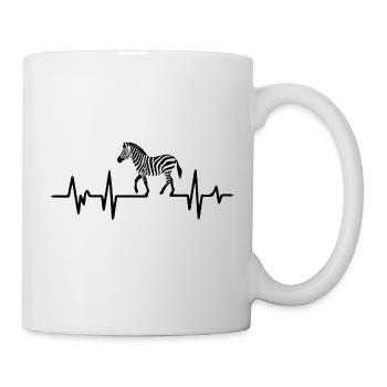 Zebra Heartbeat Pulse Heart - Mug blanc - blanc - Droite