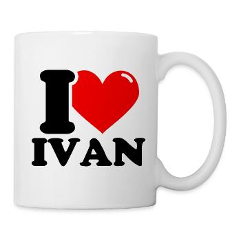I love ivan Vorname - Tasse - Weiß - Rechts