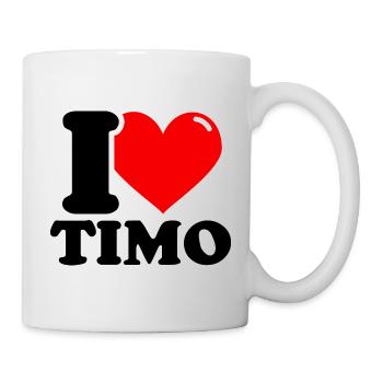 I love timo First Name - Mug - white - Right