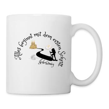 Jakobsweg - Alles beginnt mit dem ersten Schritt - Tasse - Weiß - Rechts