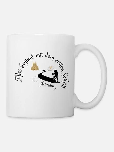 Jakobsweg - Alles beginnt mit dem ersten Schritt - Tasse - Weiß