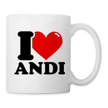 I love andi Vorname - Tasse - Weiß - Rechts
