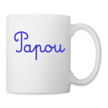 PAPOU. PAPA. FÊTE DES PÈRES. BONNE FÊTE PAPA - Mug blanc - blanc - Droite
