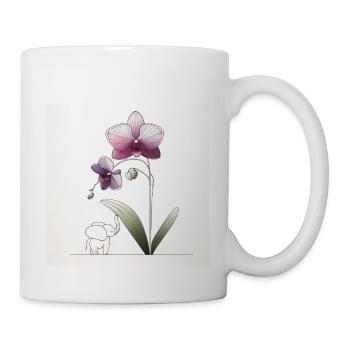 Moule à café orchidée - Mug blanc - blanc - Droite