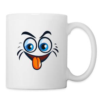 Happy, happy, cartoony face - Mug - white - Right