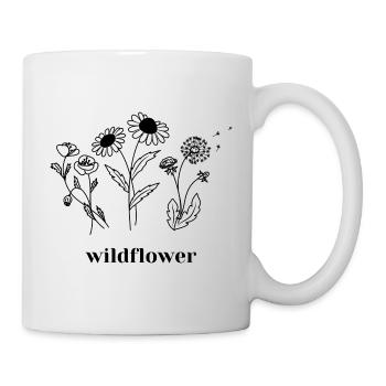 Wildflower - Floral Hippie Boho - Tasse - Weiß - Rechts