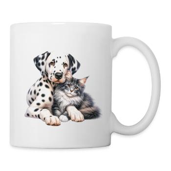 Dalmatiner & Kätzchen | Tierliebe - Tasse - Weiß - Rechts