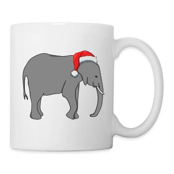 elefant mit weihnachtsmütze - Tasse - Weiß - Rechts