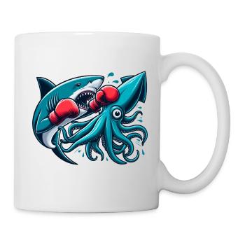 Requin Vs Poulpe Drôles D’animaux - Mug blanc - blanc - Droite