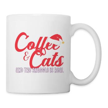 chats café café chats se blottir est vrai Noël - Mug blanc - blanc - Droite