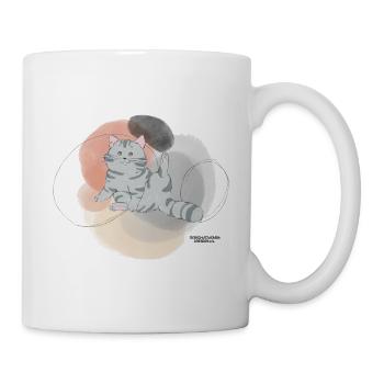 🐾 Grau getigerte Katze🐱 - Tasse - Weiß - Rechts