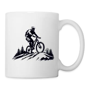 vététiste, vélo de montagne, sports de montagne, de plein air - Mug blanc - blanc - Droite