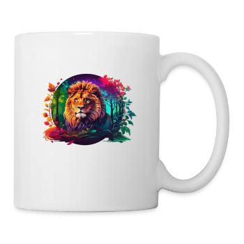 Farbvolles Logo von einem magischen Wald - Tasse - Weiß - Rechts