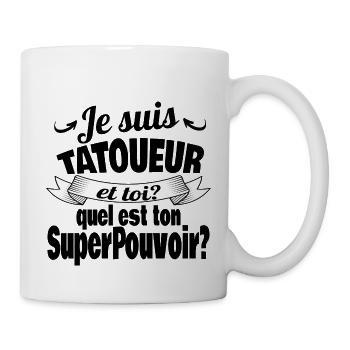 je suis tatoueur - Mug blanc - blanc - Droite