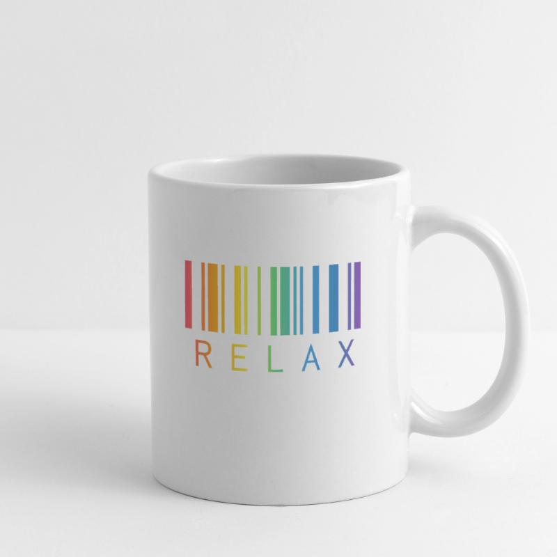 RELAX, CODE-BARRES, STRICHCODE Mug blanc