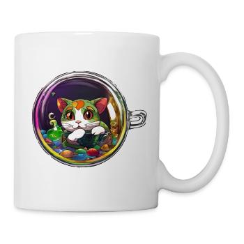 Kitten in a Cup: Adorable Cat Tee - Mug - white - Right